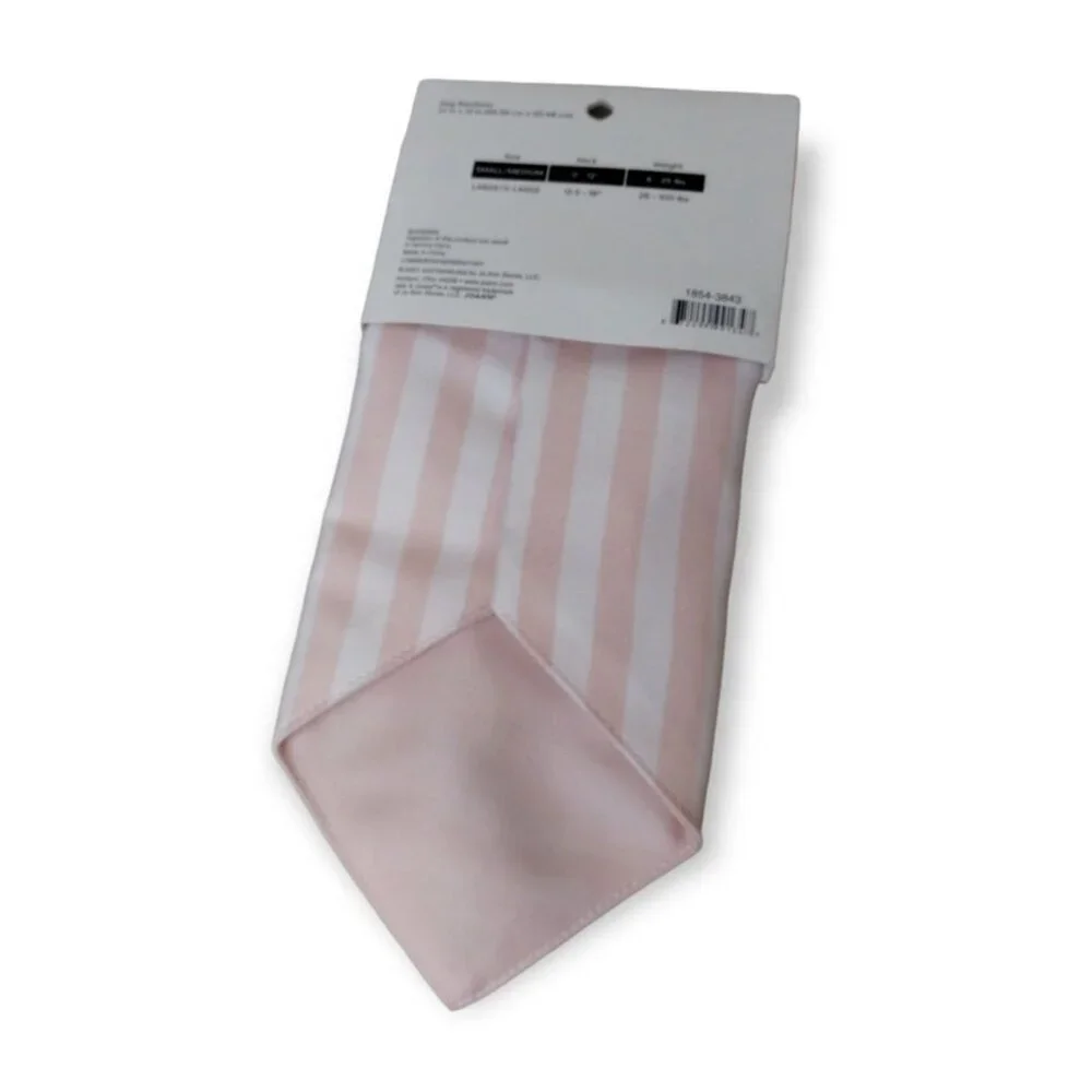 Tails and Noses Dog Bandana L to XL Easter Pink and White Stripe Pet